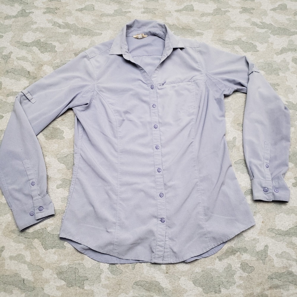Duluth Trading Top Womens XS Purple Long Sleeve Button-Up‎ Outdoors